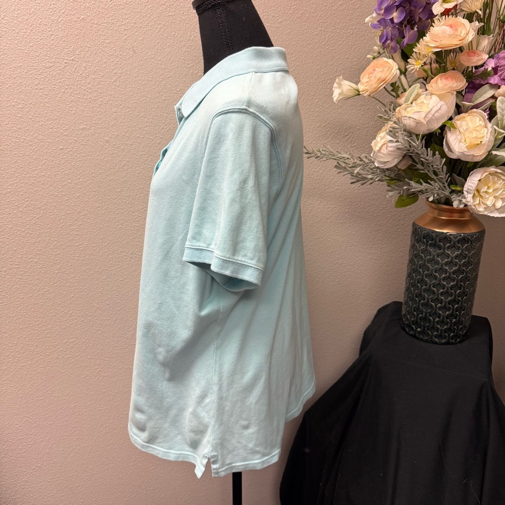 Croft & Barrow Aqua Blue Stretch Polo Shirt XL Short Sleeve Casual Golf Top - Picture 3 of 9
